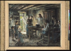柔和なキリスト、1903〜04年（紙にパステル） 作： Leon Augustin Lhermitte
